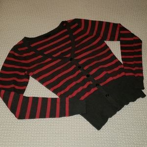 Charcoal/pink cardigan sweater s/xs